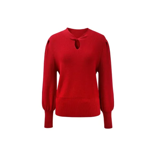 COMOBOCA Sweaters Women's Heartbeat Red