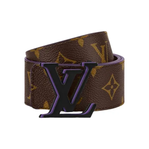 LOUIS VUITTON Leather Belts Men Purple/Brown