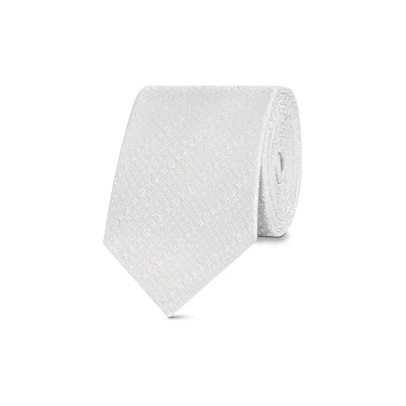 LOUIS VUITTON Monogram Silk Tie Men's Gray-1