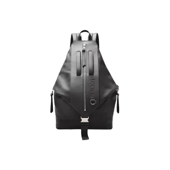 LOEWE Cow Leather With Textile Backpack Men's Black