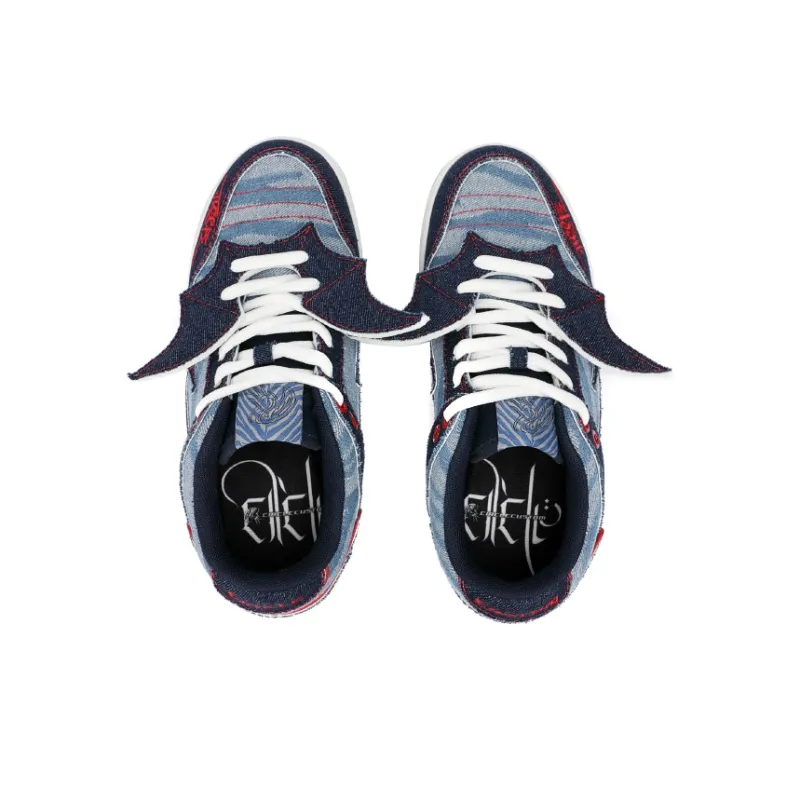 Circlecustom FZ1 'LAMBO' Low-Top Skateboard Shoes Unisex Denim Blue-2