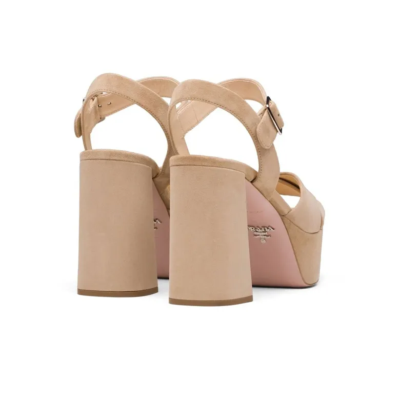 PRADA Cameo Strap Sandals Women's Beige-3