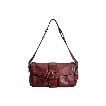 COACH Crosby Genuine Leather Handbag Shoulder Bag Crossbody Bag Large Size Women's Bordeaux Red
