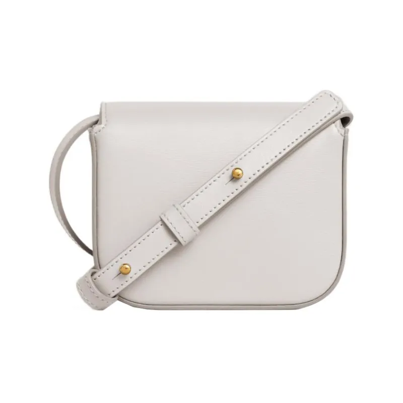 CELINE Triomphe Calfskin Shoulder Bag, Crossbody Bag Mini Women's White-1