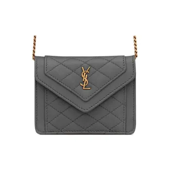SAINT LAURENT GABY Sheepskin Shoulder Bag Crossbody Bag Extra Mini Women's Dark Gray
