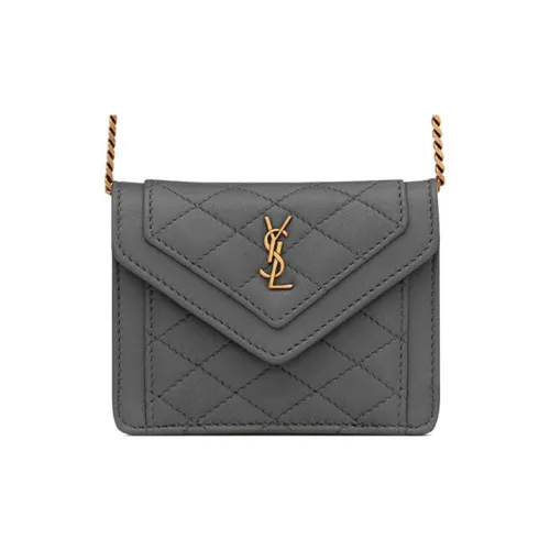 SAINT LAURENT skirt Sheepskin Shoulder Bag Crossbody Bag Extra Mini Women's Dark Gray