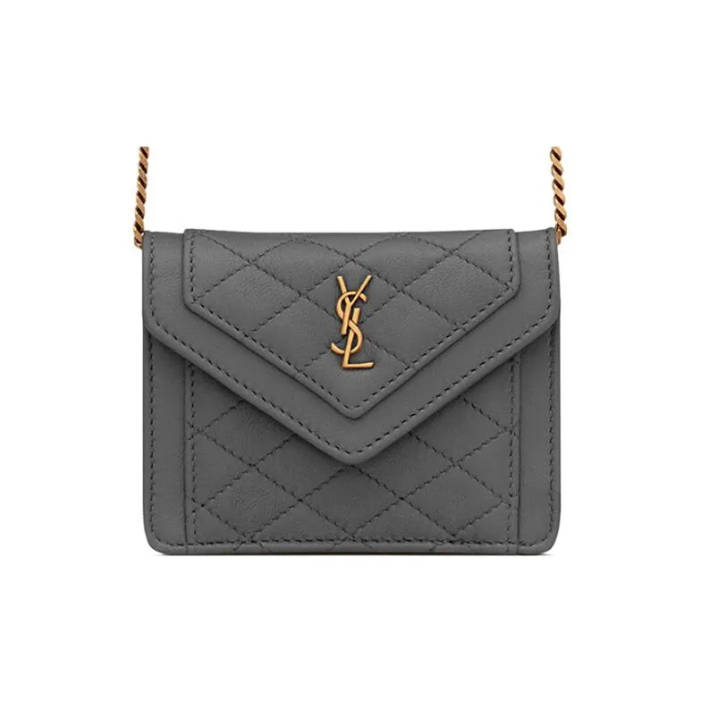 SAINT LAURENT GABY Sheepskin Shoulder Bag Crossbody Bag Extra Mini Women's Dark Gray-0