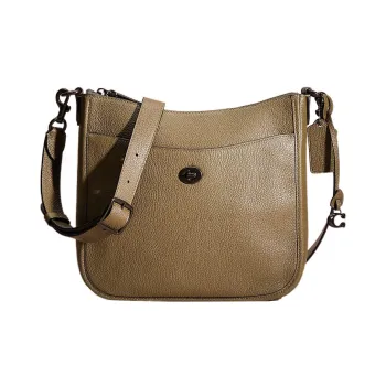 COACH Chaise Pebbled Leather Handbag, Shoulder Bag, Crossbody Bag Women's Army Green