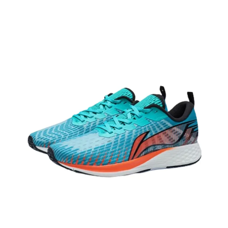 LiNing Red Hare 1 Breathable Wear Resistant Slip Resistant Low Top Light Foam Running Shoes Men's Neon Soft Orange-2