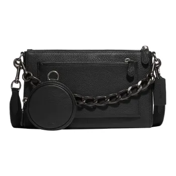COACH Holden Pebbled Cow Leather Combo Bag Shoulder Bag Crossbody Bag Medium Size Men's Black