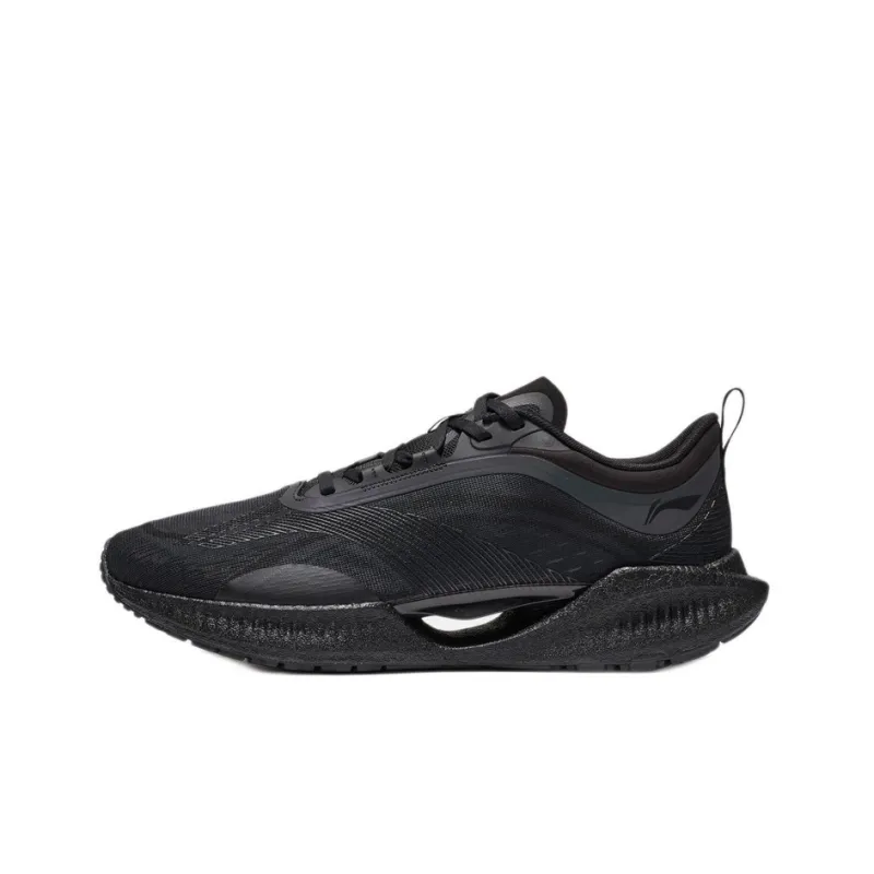 LiNing Super Light 19 Cushioning Anti Slip And Wear Resistant Reflective Low Top Running Shoes Men's Black-0