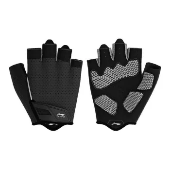 LINING Sports Gloves Unisex Black Gray Color