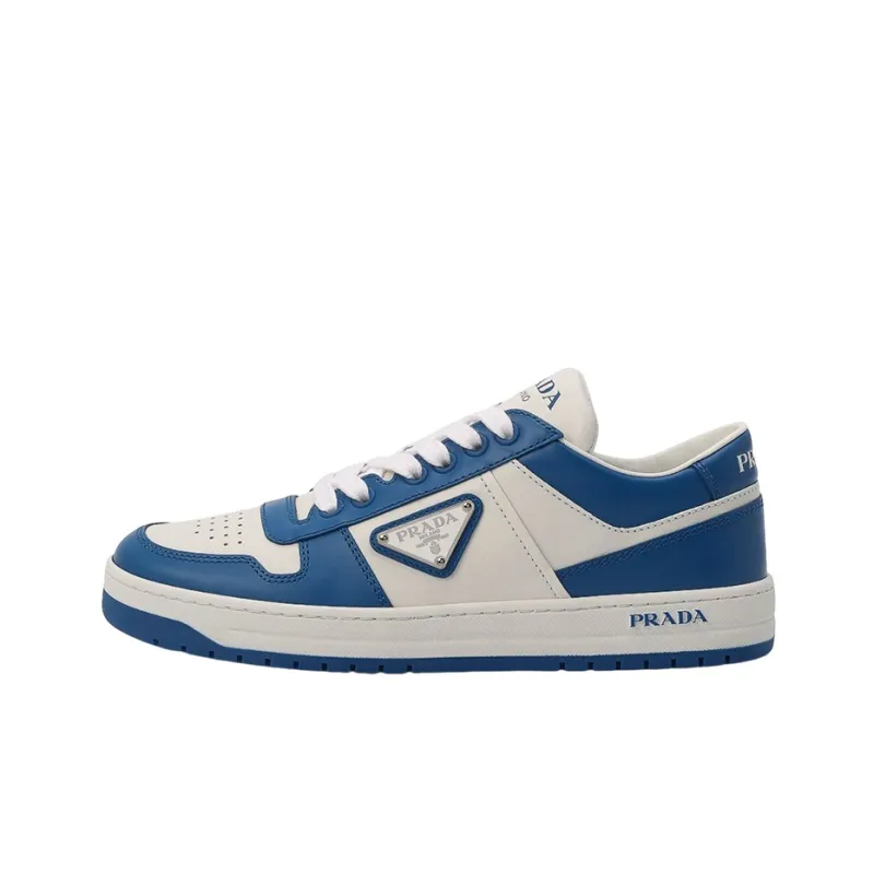 PRADA Low Top Stylish Skateboarding Shoes Women's White Blue-0