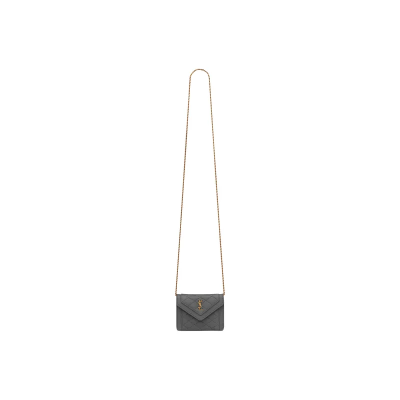 SAINT LAURENT GABY Sheepskin Shoulder Bag Crossbody Bag Extra Mini Women's Dark Gray-1