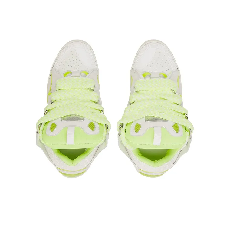 Lanvin Curb Sneakers 'White Fluo Yellow'-3