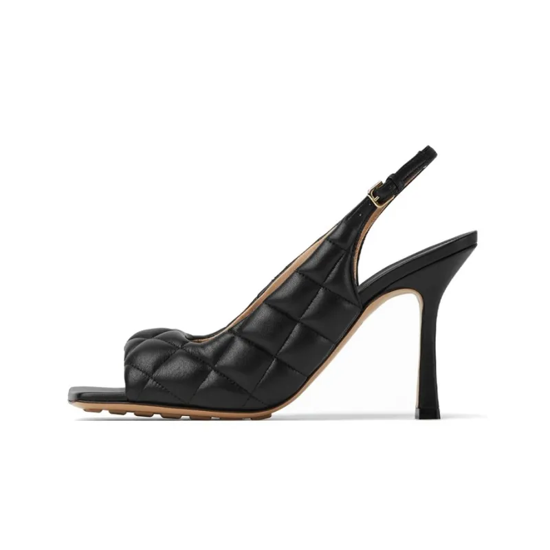 Bottega Veneta Padded One Strap Sandals Women's Black-0