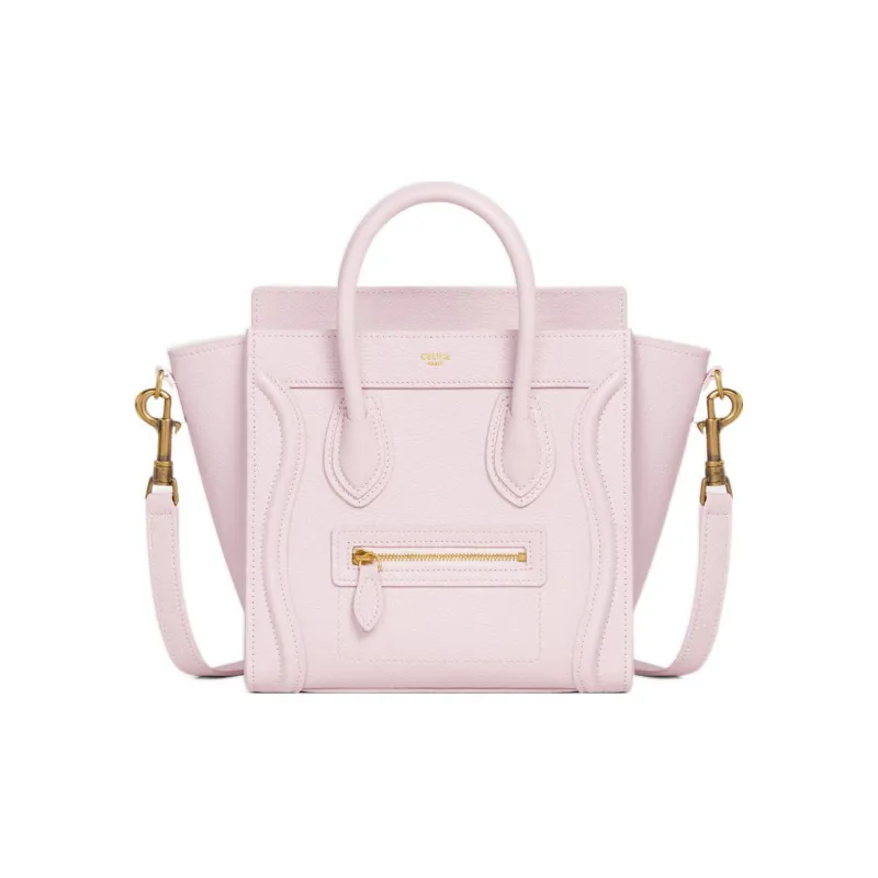 CELINE Luggage Drumhead Calfskin Smile Bag Shoulder Bag Crossbody Bag Handbag Extra Mini Women's Pink-0