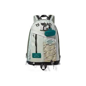 Sound For Life Nylon Backpack Large Size Unisex Green/Yellow/White