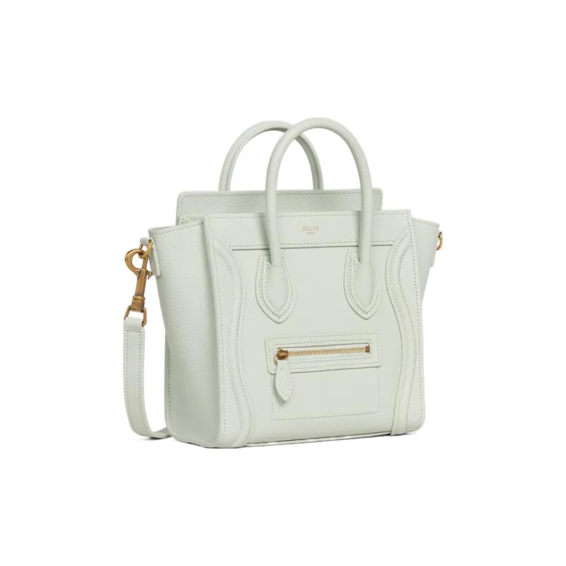 CELINE Luggage Drumhead Calfskin Smile Bag Shoulder Bag Crossbody Bag Handbag Extra Mini Women's Light Green-1