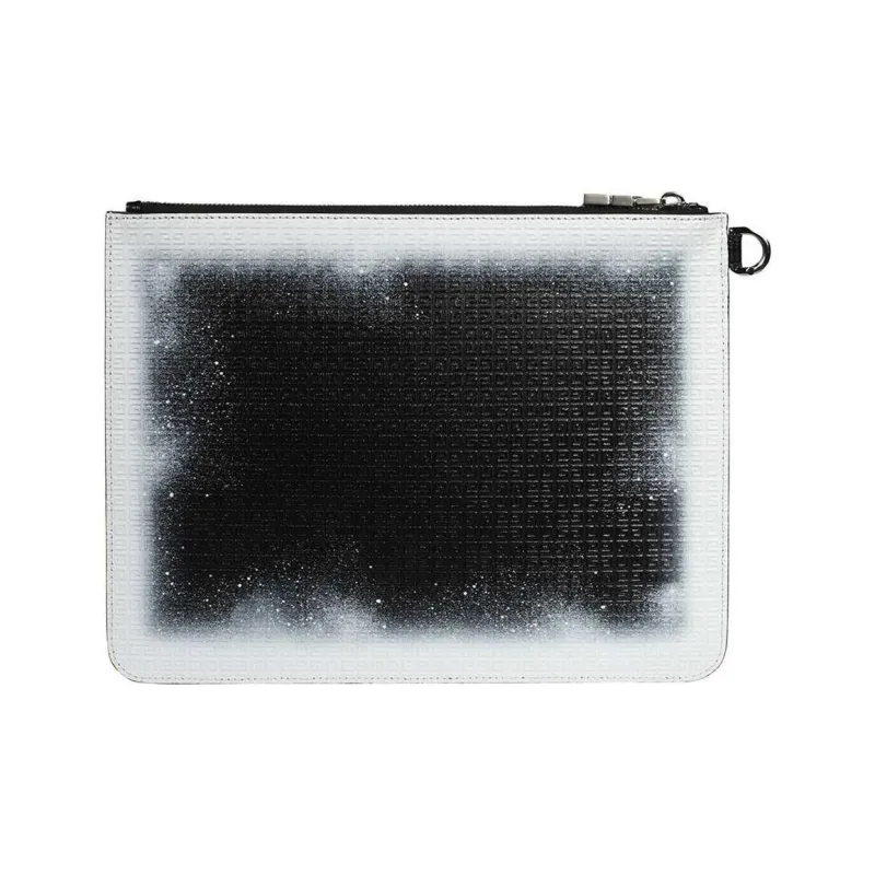 GIVENCHY Calfskin Clutch Large Size Men's Black/White-1