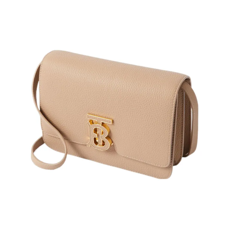 Burberry Lola Lola Bag Grain Leather Patchwork With Calfskin Shoulder Bag Crossbody Bag Small Size Women's Wheat Beige-3