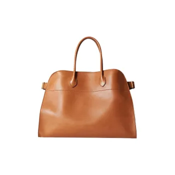 THE ROW Soft Margau Calfskin Tote Bag Shopping Bag Handbag Large Size Women's Brown