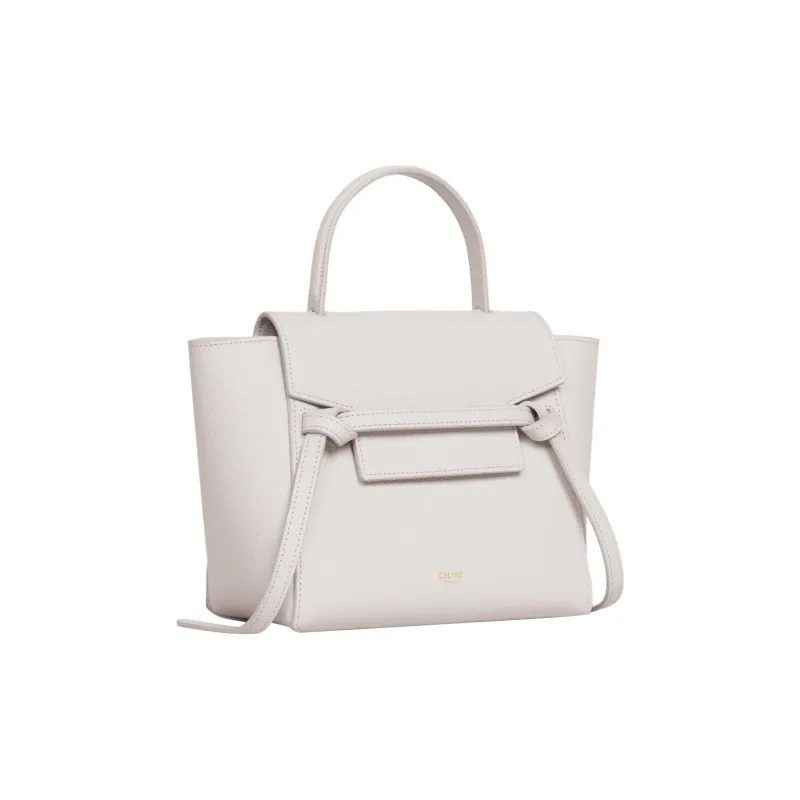 CELINE Grained Calfskin Catfish Bag Fanny Pack Handbag Shoulder Bag Crossbody Bag Women's White-2