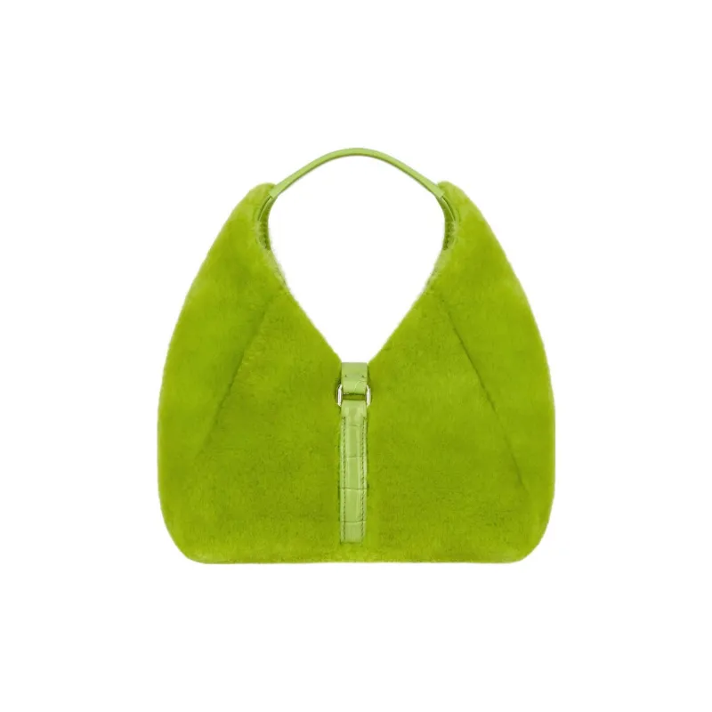 GIVENCHY G-Hobo Shearling Cow Leather Patchwork Hobo Bag Handbag Mini Women's Bright Green-1