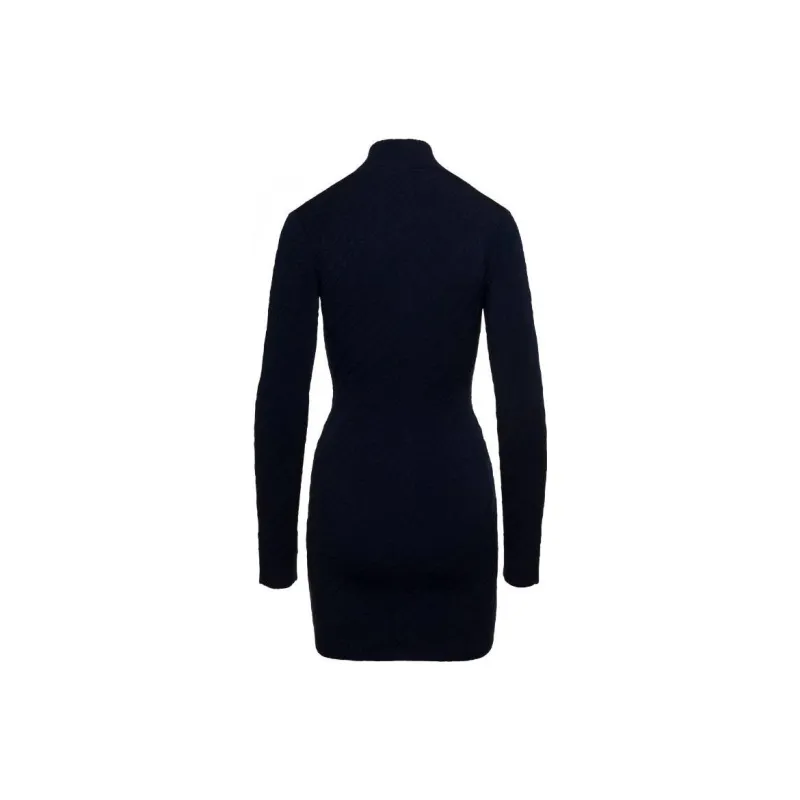 FENDI FW22 Long Sleeved Dress Women's Blue-1