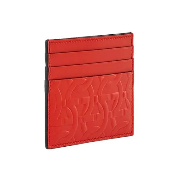 FERRAGAMO Leather Card Holder Card Holder Women's Orange-1