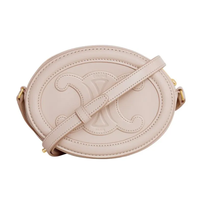 CELINE Cuir Triomphe Smooth Calf Leather Mooncake Bag Wallet Shoulder Bag Crossbody Bag Regular Women's Light Pink-1