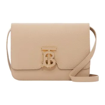 Burberry Lola Lola Bag Grain Leather Patchwork With Calfskin Shoulder Bag Crossbody Bag Small Size Women's Wheat Beige