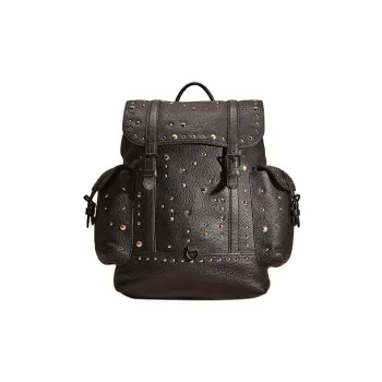 COACH Metropolitan Pebbled Leather Backpack Medium Size Men's Black