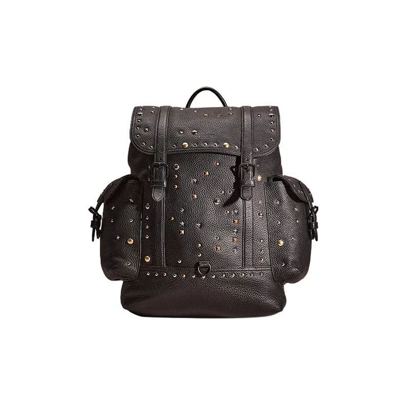 COACH Metropolitan Pebbled Leather Backpack Medium Size Men's Black-0
