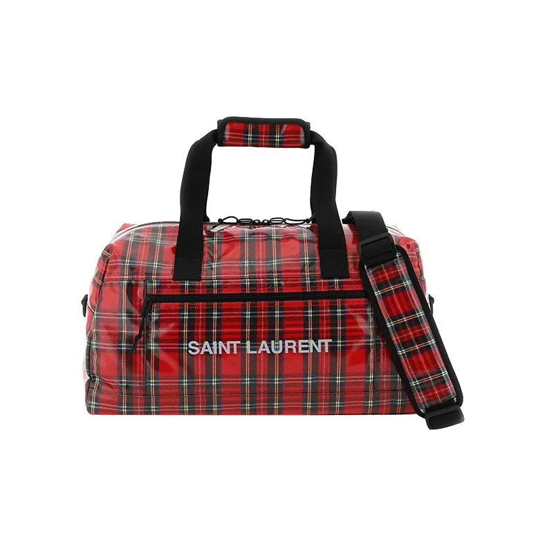 SAINT LAURENT Nux Coated Canvas Travel Bag Shoulder Bag Crossbody Bag Handbag Regular Men's Red-0