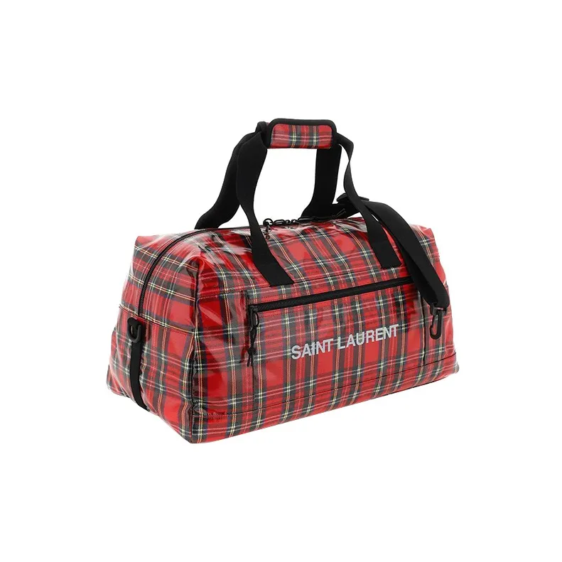 SAINT LAURENT Nux Coated Canvas Travel Bag Shoulder Bag Crossbody Bag Handbag Regular Men's Red-1
