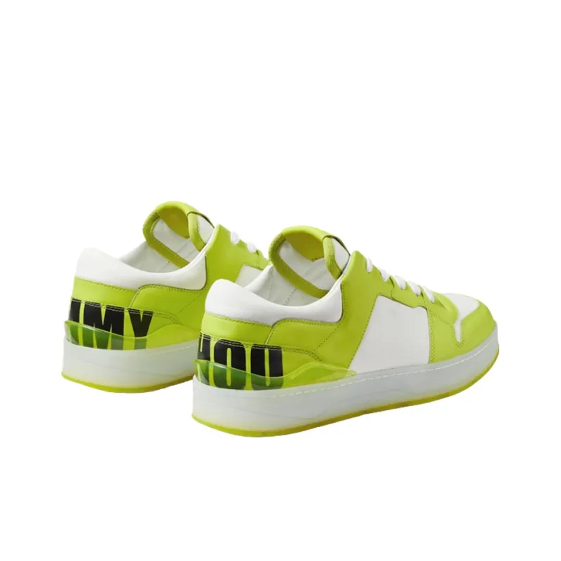 Jimmy Choo Low Top Stylish Skateboarding Shoes White Green-3