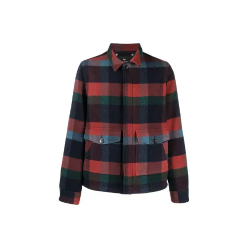 PS By Paul Smith Long Sleeved Checkered Shirt Jacket