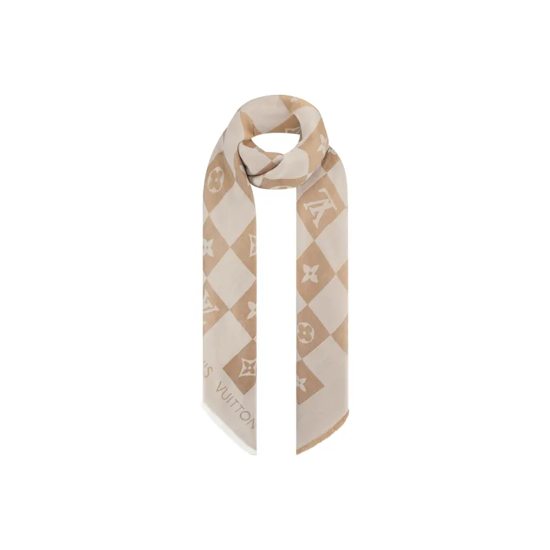 LOUIS VUITTON Knit Scarf Women's Light Khaki-1