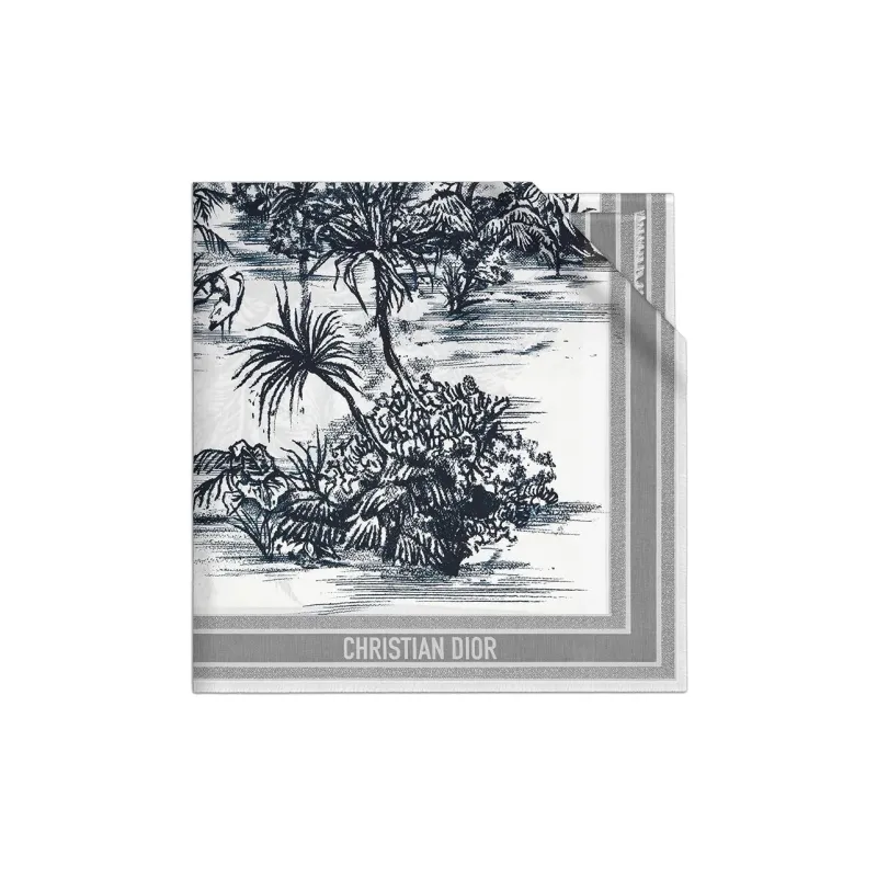 DIOR Cotton Polyester Silk Scarves Women's-1