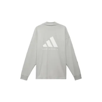 Adidas Drop Shoulder Sleeve T Shirt Unisex Light Gray International Version