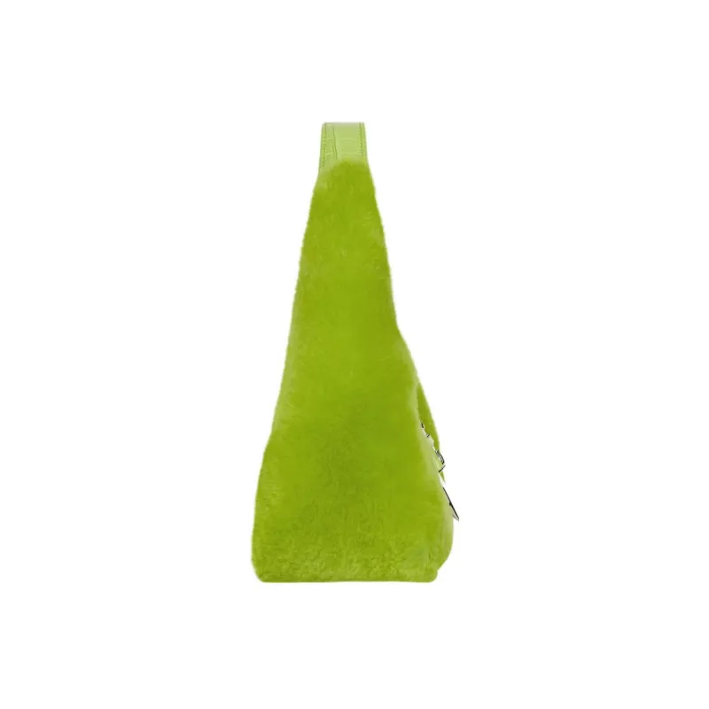 GIVENCHY G-Hobo Shearling Cow Leather Patchwork Hobo Bag Handbag Mini Women's Bright Green-2