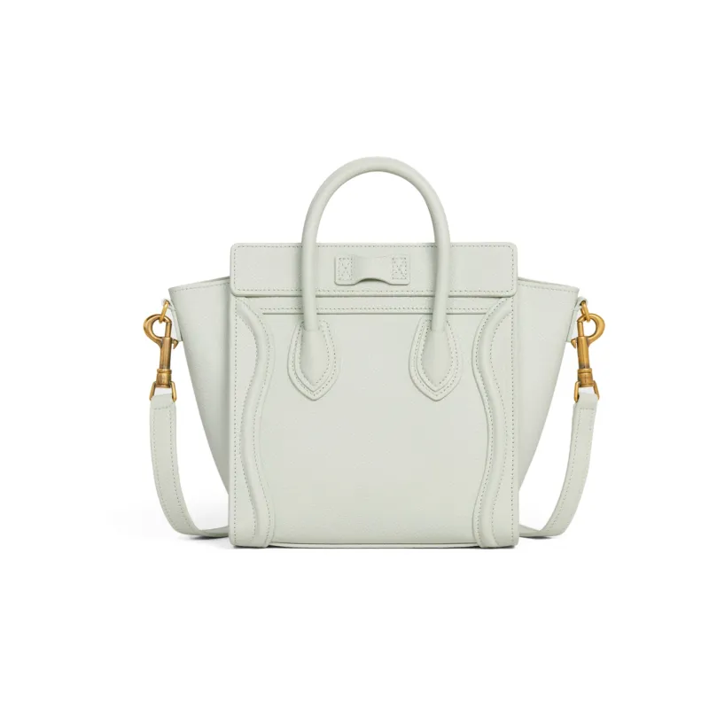 CELINE Luggage Drumhead Calfskin Smile Bag Shoulder Bag Crossbody Bag Handbag Extra Mini Women's Light Green-2