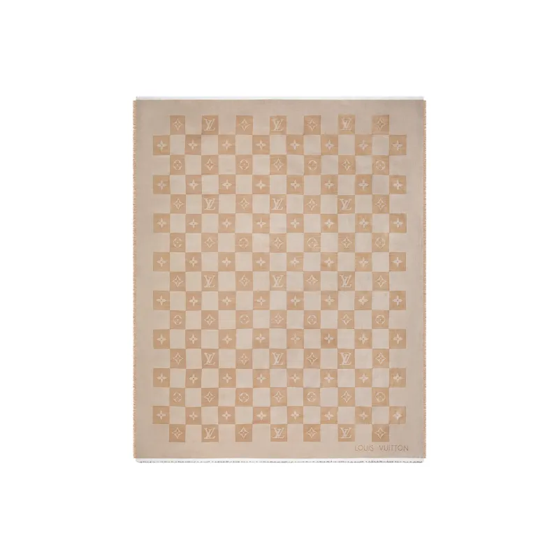 LOUIS VUITTON Knit Scarf Women's Light Khaki-2
