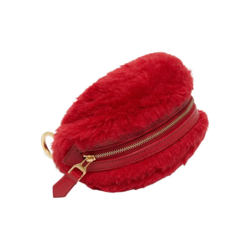 MaxMara Teddy Series Polyester Hobo Bag Clutch Women's Red-1