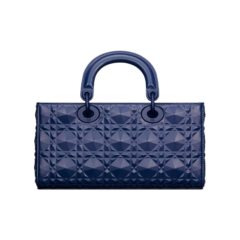 DIOR Lady D-JOY Cow Leather Daisie Bag Shoulder Bag Crossbody Bag Handbag Medium Size Women's Royal Blue-4