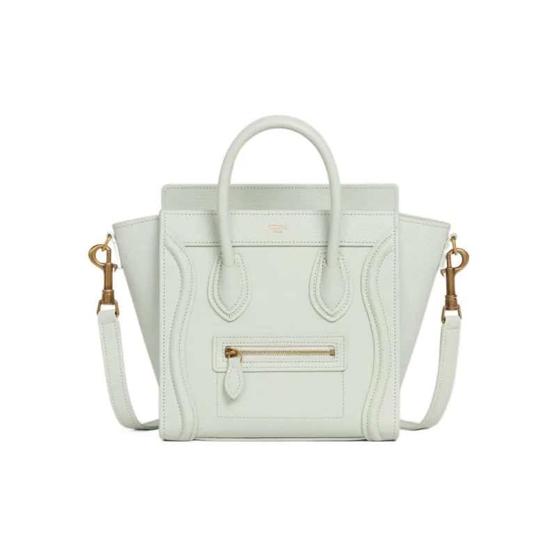 CELINE Luggage Drumhead Calfskin Smile Bag Shoulder Bag Crossbody Bag Handbag Extra Mini Women's Light Green-0