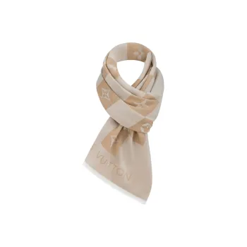 LOUIS VUITTON Knit Scarf Women's Light Khaki