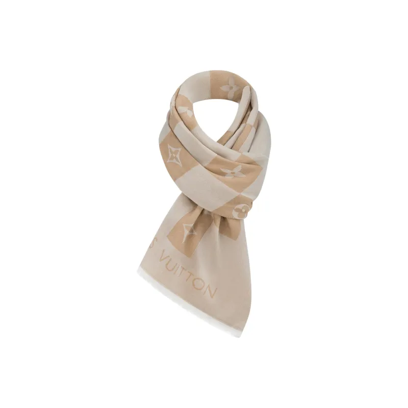 LOUIS VUITTON Knit Scarf Women's Light Khaki-0