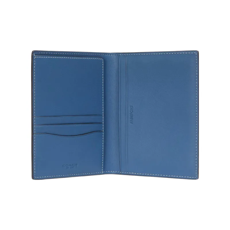 COACH Smooth Calf Leather Document Bag, Card Holder, Passport Holder Mini Men's Black-1